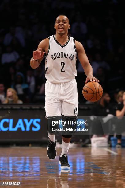 Randy Foye of the Brooklyn Nets in action against the Memphis Grizzlies at Barclays Center on February 13, 2017 in Brooklyn borough of New York City....