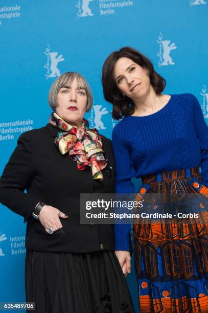 Actress Sally Hawkins and Film director and screenwriter Aisling Walsh attend the 'Maudie' photo call during the 67th Berlinale International Film...