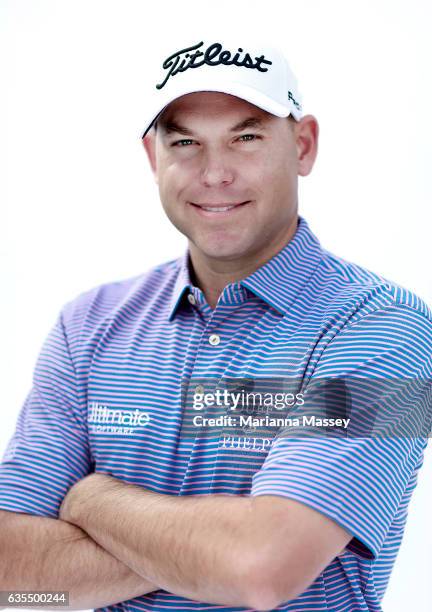 Bill Haas poses for a portrait ahead of the Genesis Open at The Riviera Country Club on February 14, 2017 in Pacific Palisades, California.