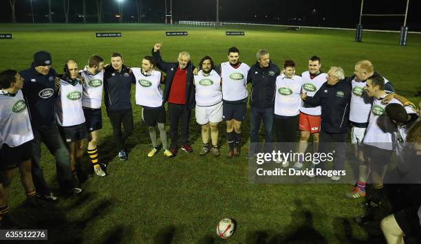 The British & Irish Lions Head Coach Warren Gatland surprises the West London rugby club Whitton Lions RFC during a training session on February 15,...