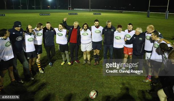 The British & Irish Lions Head Coach Warren Gatland surprises the West London rugby club Whitton Lions RFC during a training session on February 15,...