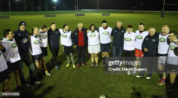 The British & Irish Lions Head Coach Warren Gatland surprises the West London rugby club Whitton Lions RFC during a training session on February 15,...