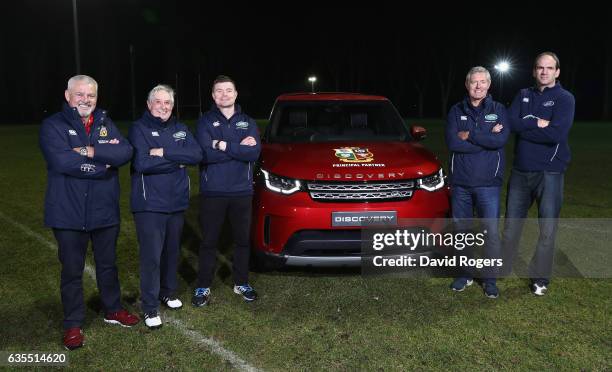 The British & Irish Lions Head Coach Warren Gatland and former Lions and Land Rover ambassadors, Sir Gareth Edwards, Brian O'Driscoll, Gavin Hastings...