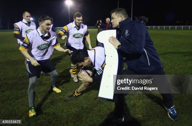 Brian O'Driscoll the former British & Irish Lion and Land Rover ambassador takes part in a surprise training session with Whitton Lions RFC on...