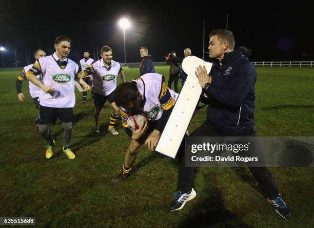 Brian O'Driscoll the former British & Irish Lion and Land Rover ambassador takes part in a surprise training session with Whitton Lions RFC on...