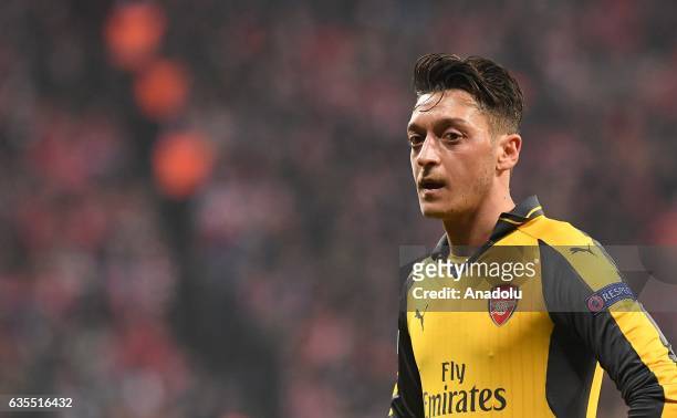 Mesut Oezil of Arsenal attends the UEFA Champions League round of 16 soccer match between FC Bayern Munich and Arsenal London, at the Allianz Arena...