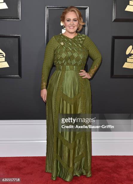 Recording artist Adele attends the 59th GRAMMY Awards at STAPLES Center on February 12, 2017 in Los Angeles, California.