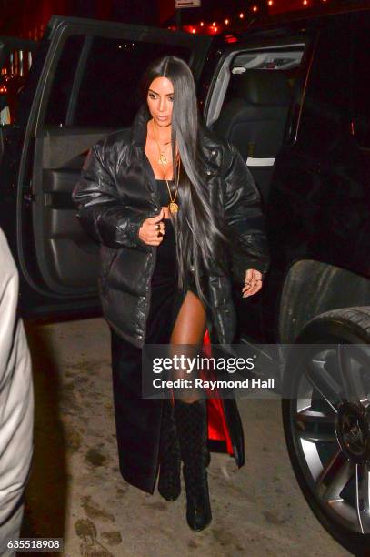 Kim Kardashian is seen Soho on February 14, 2017 in New York City.