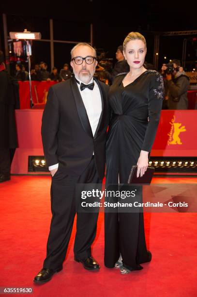 Director Alex de la Iglesia and Carolina Bang attend the 'The Bar' premiere during the 67th Berlinale International Film Festival Berlin at Berlinale...