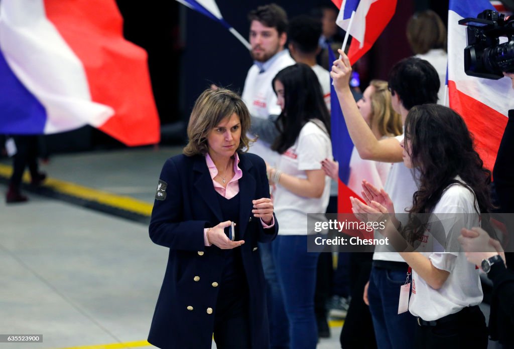 French Candidate For the right-wing 'Les Republicains'(LR) Party Francois Fillon Holds A RAlly Party In Compiegne