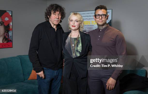 Actors Stephen Rea, Miranda Richardson and Jaye Davidson pose for a photo after a Q&A to mark the 25th anniversary of "The Crying Game" at BFI...