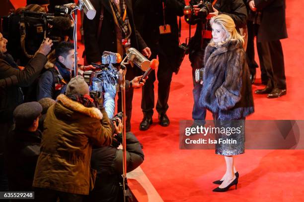 French actress Actress Catherine Deneuve attends the 'The Midwife' premiere during the 67th Berlinale International Film Festival Berlin at Berlinale...