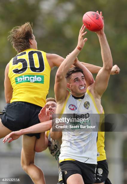 Ivan Soldo marks the ball during the Richmond Tigers AFL Intra-Club Match at Punt Road Oval on February 16, 2017 in Melbourne, Australia.