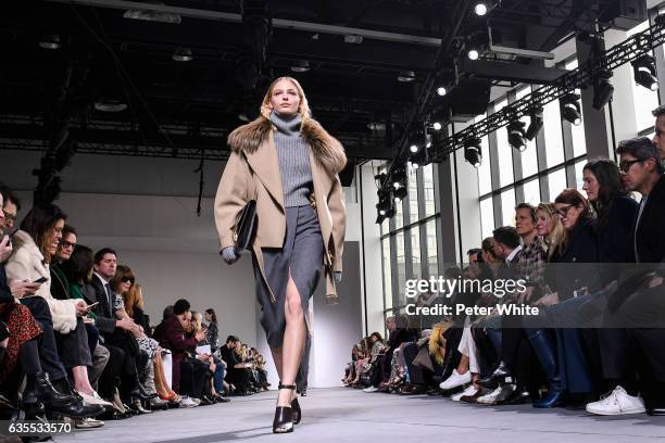 Frederikke Sofie walks the runway at the Michael Kors Collection Fall 2017 show at Spring Studios on at Spring Studios on February 15, 2017 in New...