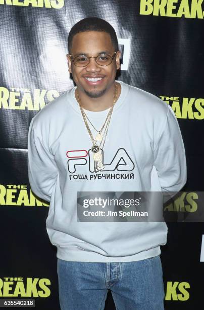 Actor Mack Wilds attends "The Breaks" series premiere at Roxy Hotel on February 15, 2017 in New York City.