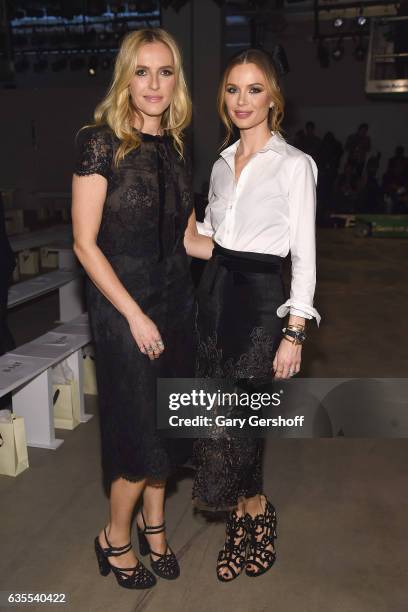 Marchesa co-founders Keren Craig and Georgina Chapman pose on the runway at the Marchesa fashion show during February 2017 New York Fashion Week at...