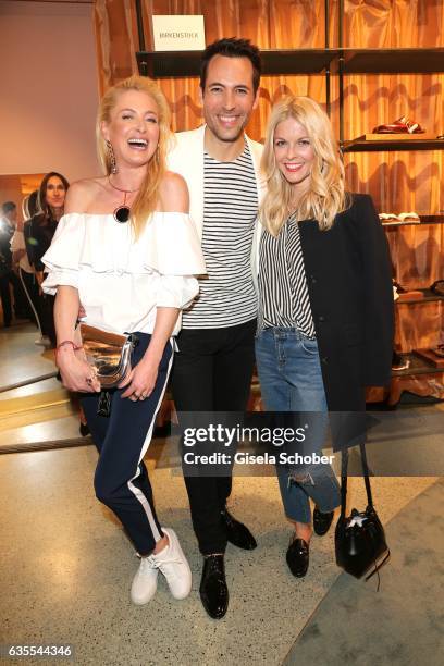 Princess Lilly zu Sayn-Wittgenstein-Berleburg, Alexander Mazza and Tina Kaiser wearing an outfit by KONEN during the KONEN Urban Summer Show on...