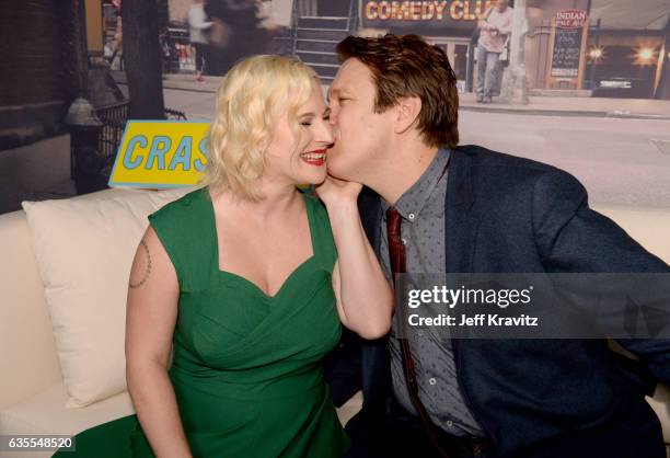 Valerie Chaney and creator/Executive Producer Pete Holmes attend HBO's "Crashing" premiere and after party on February 15, 2017 in Los Angeles,...