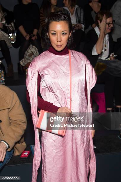 Jeannie Lee attends the Anna Sui fashion show during February 2017 New York Fashion Week at Gallery 1, Skylight Clarkson Sq on February 15, 2017 in...