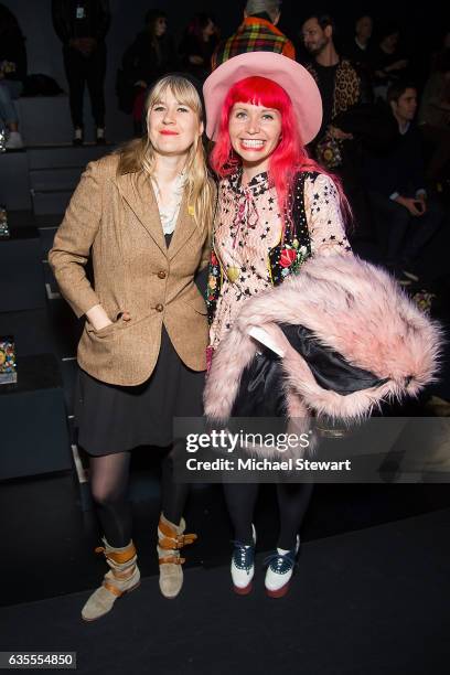 Tenessee Thomas and Andrea Diodati attends the Anna Sui fashion show during February 2017 New York Fashion Week at Gallery 1, Skylight Clarkson Sq on...