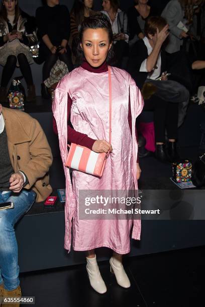Jeannie Lee attends the Anna Sui fashion show during February 2017 New York Fashion Week at Gallery 1, Skylight Clarkson Sq on February 15, 2017 in...