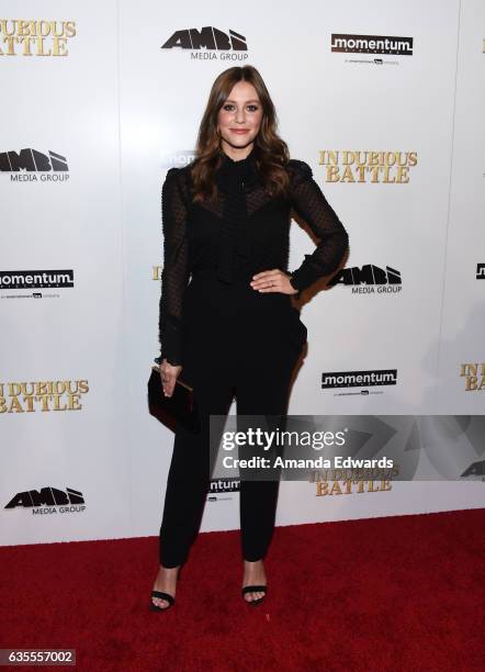 Actress Julianna Guill arrives at the premiere of Momentum Pictures' "In Dubious Battle" at ArcLight Hollywood on February 15, 2017 in Hollywood,...