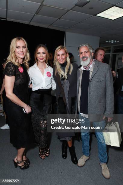 Designers Keren Craig and Georgina Chapman backstage after the Marchesa Fashion Show during New York Fashion Week at Skylight Clarkson Sq on February...