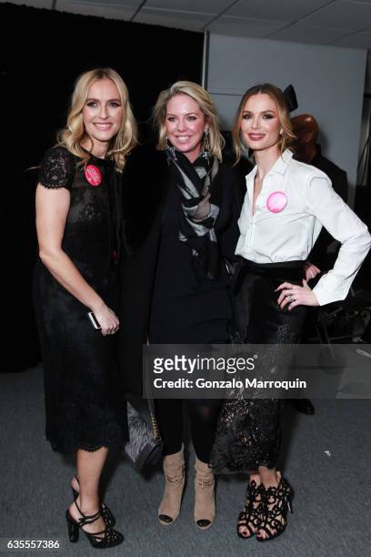 Designers Keren Craig and Georgina Chapman backstage after the Marchesa Fashion Show during New York Fashion Week at Skylight Clarkson Sq on February...