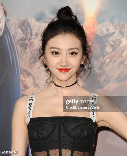 Actress Jing Tian attends the premiere of "The Great Wall" at TCL Chinese Theatre IMAX on February 15, 2017 in Hollywood, California.