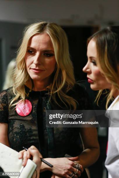 Designer Keren Craig backstage after the show during New York Fashion Week at Skylight Clarkson Sq on February 15, 2017 in New York City.