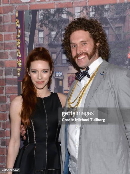 Actors Kate Gorney and T.J. Miller attend the premiere of HBO's "Crashing" at Avalon on February 15, 2017 in Hollywood, California.