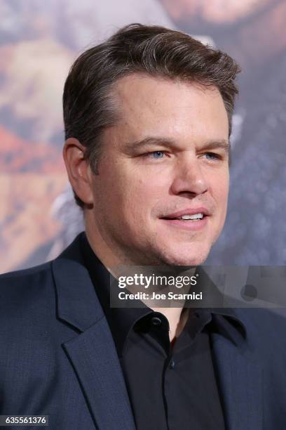 Matt Damon attends the premiere of Universal Pictures' "The Great Wall" at TCL Chinese Theatre IMAX on February 15, 2017 in Hollywood, California.