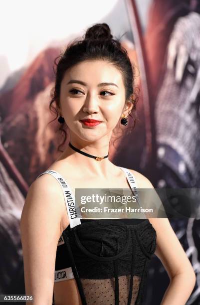 Actress Jing Tian attends the premiere of Universal Pictures' 'The Great Wall' at TCL Chinese Theatre IMAX on February 15, 2017 in Hollywood,...