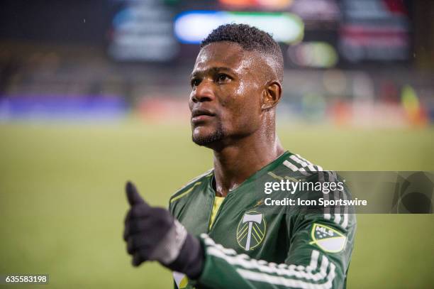 Portland Timbers midfielder Dairon Asprilla at the end of the first half of the Portland preseason tournament between the Portland Timbers and...