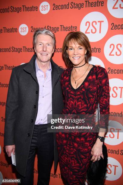 Byron Jennings and Carolyn McCormick arrive at the "Man From Nebraska" Off Broadway Opening Night at Second Stage Theatre on February 15, 2017 in New...