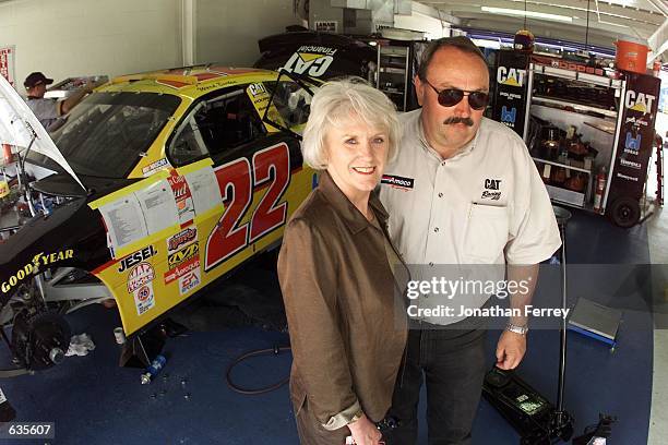 Winston Cup team owners Bill and Gail Davis of Bill Davis Racing with the Dodge Intrepid of driver Ward Burton at the Daytona Speedweeks at Daytona...