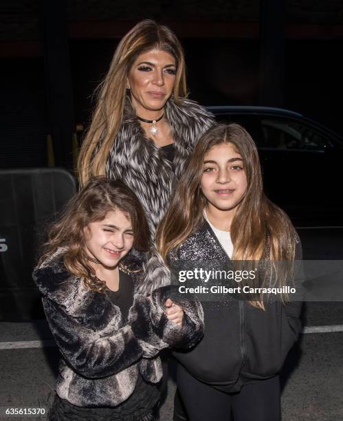 Audriana Giudice, Teresa Giudice and Milania Giudice are seen arriving at the Rookie USA fashion show during New York Fashion Week: The Shows at...