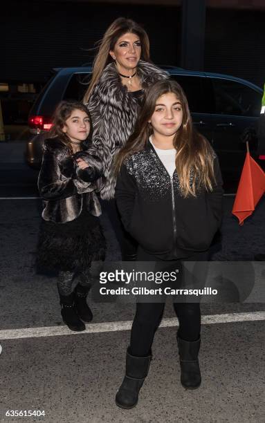 Audriana Giudice, Teresa Giudice and Milania Giudice are seen arriving at the Rookie USA fashion show during New York Fashion Week: The Shows at...