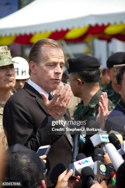 Mr. Glyn T. Davies, U.S. Ambassador to Thailand speaks at a press conference at the opening ceremonies of Cobra Gold 2017 in Sattahip, Thailand. The...