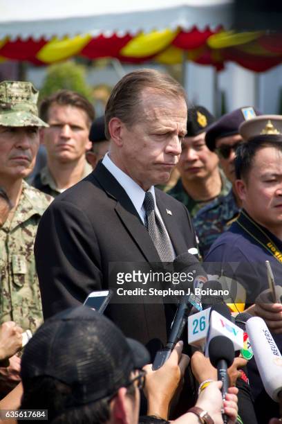 Mr. Glyn T. Davies, U.S. Ambassador to Thailand speaks at a press conference at the opening ceremonies of Cobra Gold 2017 in Sattahip, Thailand. The...