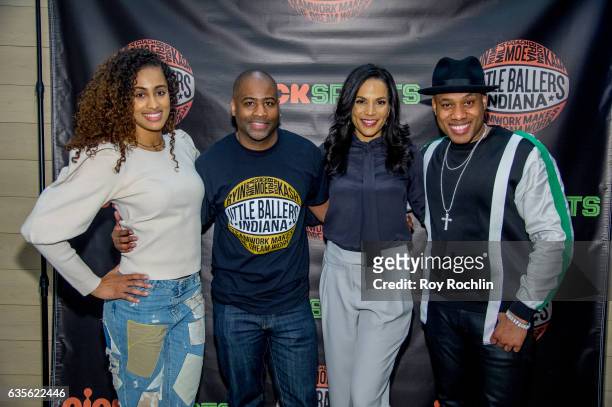 Player Skylar Diggins, Veronica Web and Mario Winans speak attend the Nickelodeon Sports Little Ballers Indiana Pre-Screening at Viacom Screening...