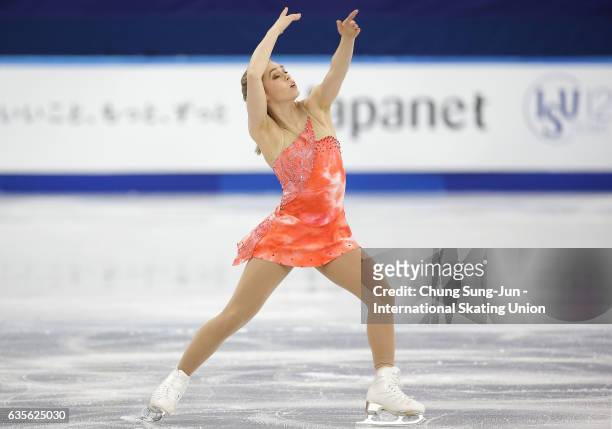 Alaine Chartrand of Canada competes in the Ladies Short during ISU Four Continents Figure Skating Championships - Gangneung -Test Event For...