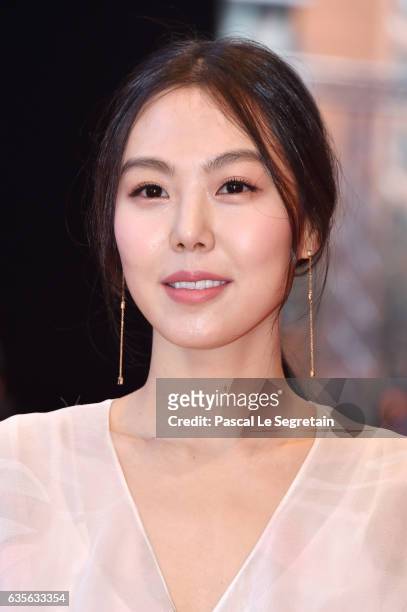 Actress Kim Min-hee attends the 'On the Beach at Night Alone' premiere during the 67th Berlinale International Film Festival Berlin at Berlinale...
