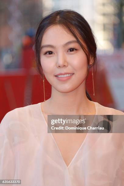 Actress Kim Min-hee attends the 'On the Beach at Night Alone' premiere during the 67th Berlinale International Film Festival Berlin at Berlinale...