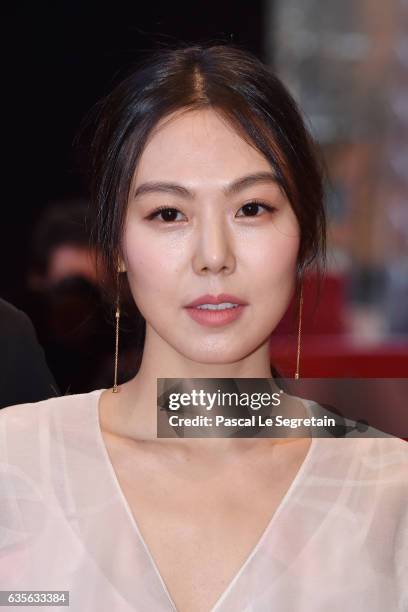 Actress Kim Min-hee attends the 'On the Beach at Night Alone' premiere during the 67th Berlinale International Film Festival Berlin at Berlinale...