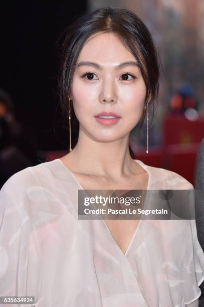 Actress Kim Min-hee attends the 'On the Beach at Night Alone' premiere during the 67th Berlinale International Film Festival Berlin at Berlinale...