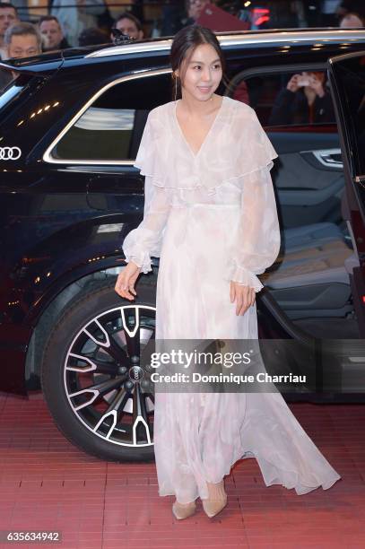 Actress Kim Min-hee attends the 'On the Beach at Night Alone' premiere during the 67th Berlinale International Film Festival Berlin at Berlinale...