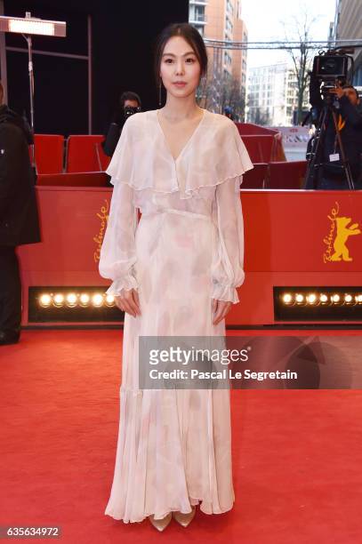 Actress Kim Min-hee attends the 'On the Beach at Night Alone' premiere during the 67th Berlinale International Film Festival Berlin at Berlinale...