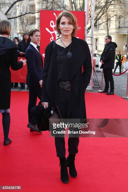 Anja Kling arrives at the 'Der Gleiche Himmel' premiere during the 67th Berlinale International Film Festival Berlin at Haus Der Berliner Festspiele...