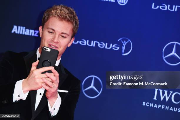 Laureus Ambassador Nico Rosberg attends the 2017 Laureus World Sports Awards at the Salle des Etoiles,Sporting Monte Carlo on February 14, 2017 in...